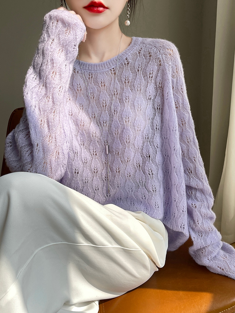 Cashmere Sweater Formal - Sweater Kasmir Wanita Kerah Bulat Berlubang
