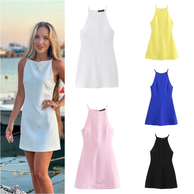 Women Formal Wear Zara - Gaun halter interlock ETJ 2025 baru,