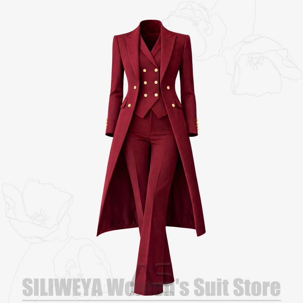 Women Formal Wear Shirts - Setelan Wanita 3 Potong Jas Panjang