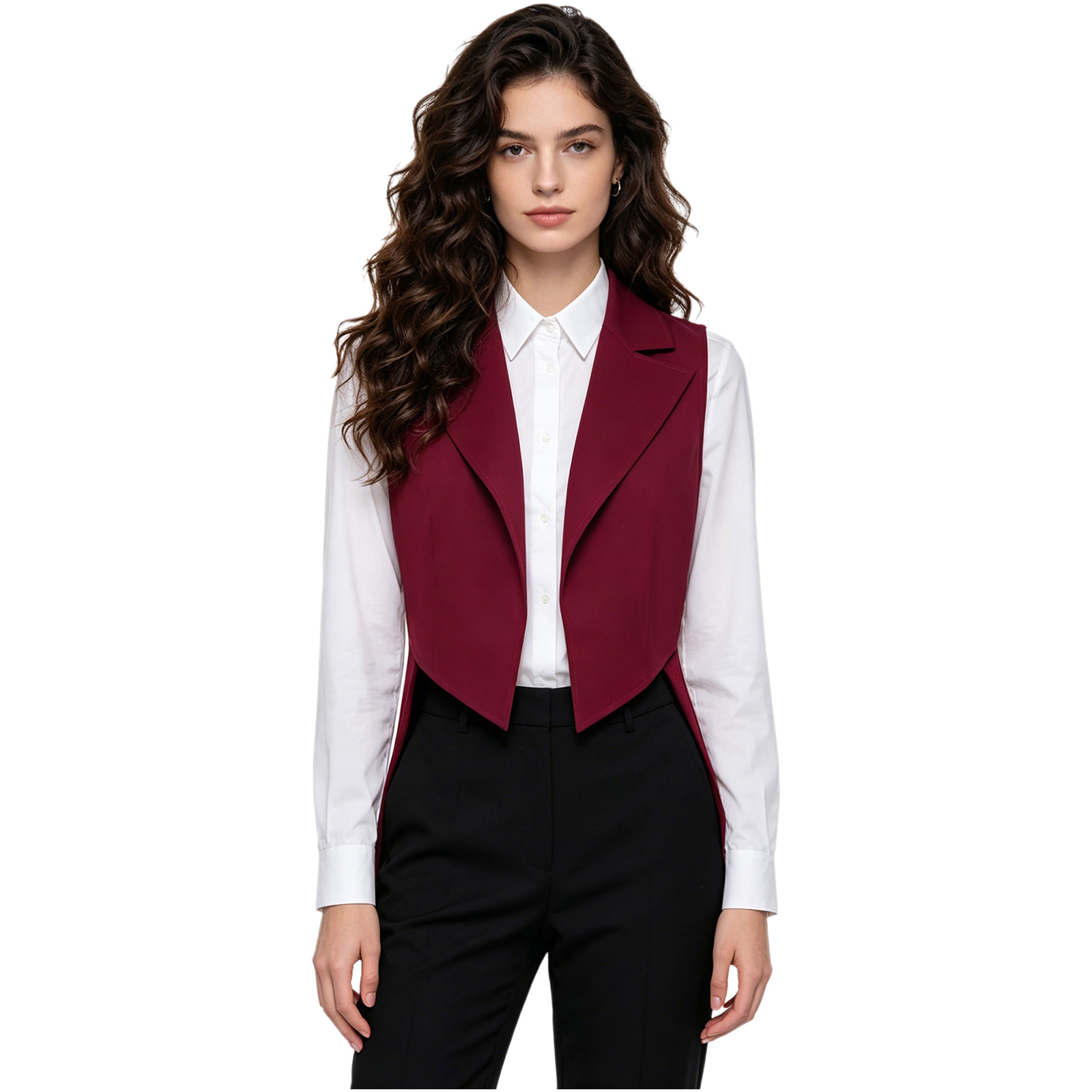Women Formal Wear Stitching - Jaket Tailcoat Vintage Wanita, Rompi Tanpa