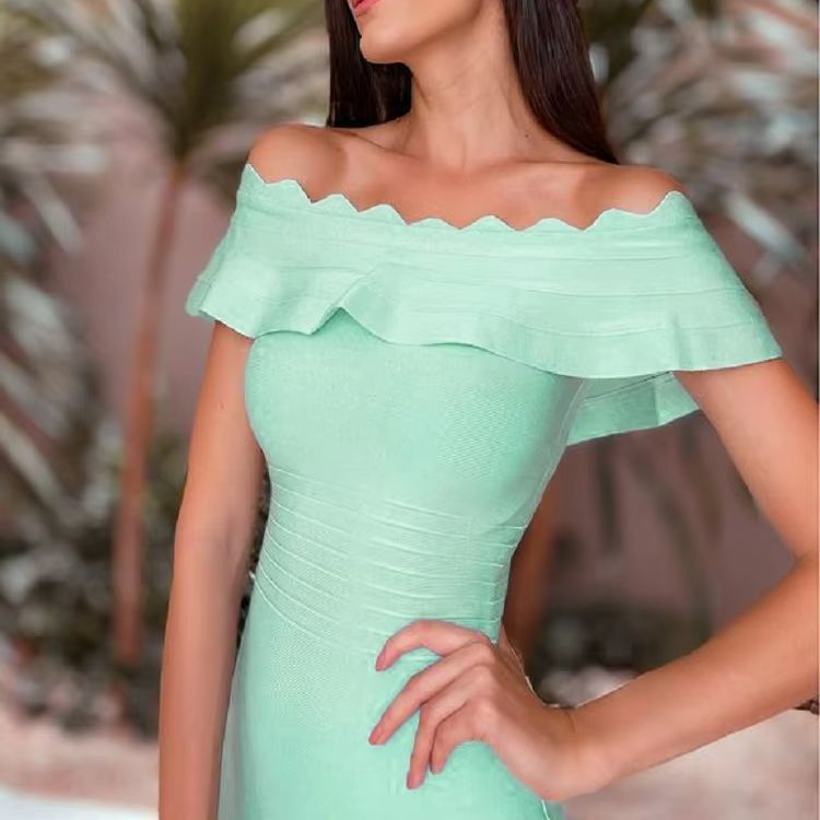 Women'S Green Formal Wear - HQBORY Gaun Bodycon Wanita Musim Panas,