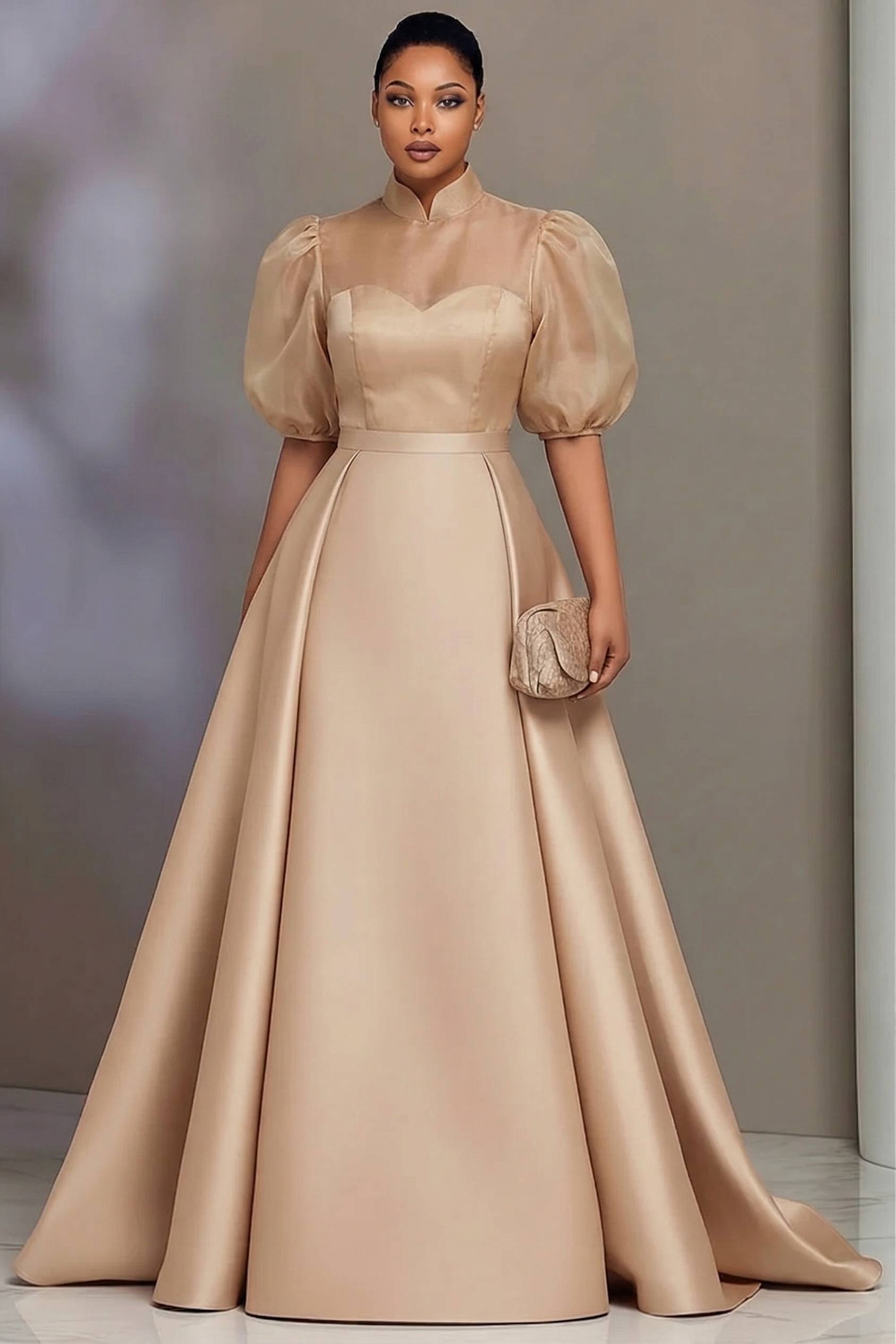 Women Formal Wear Dress - Gaun Prom Satin Elegan Ukuran Besar