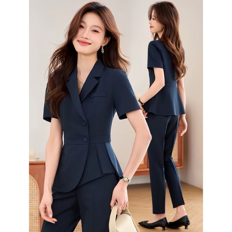 Women Formal Wear Shirts - Setelan profesional tipis wanita warna biru