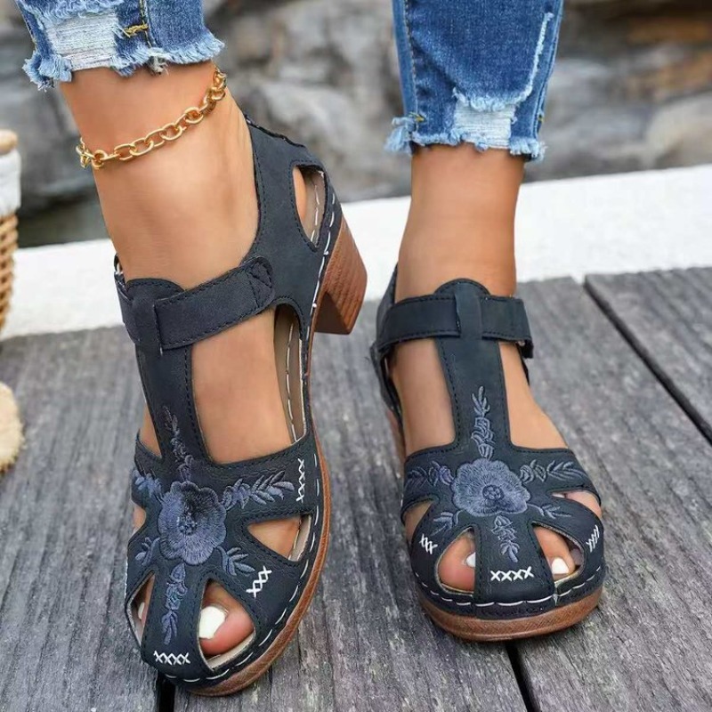 Sandal Wanita Hak Sedang Bordi - Women Formal Wear Footwear ulasan dan harga