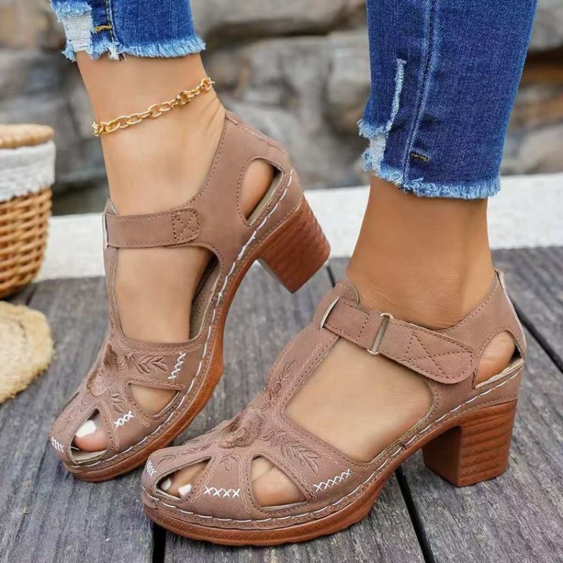 Sandal Wanita Hak Sedang Bordi - Women Formal Wear Footwear ulasan dan harga