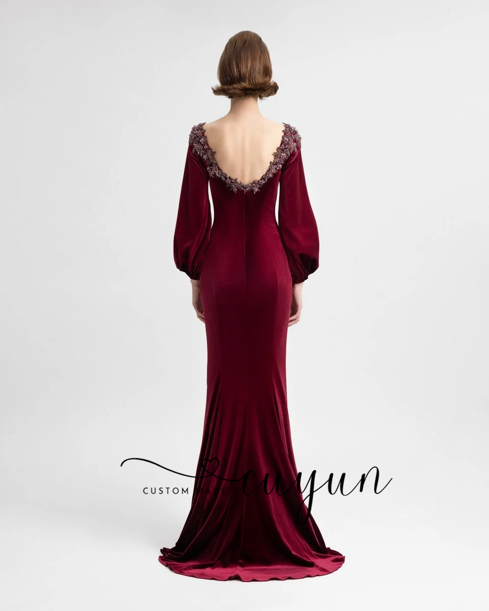 Gaun Malam Semi-Mermaid Burgun - Women'S Semi Formal Evening Wear ulasan dan harga