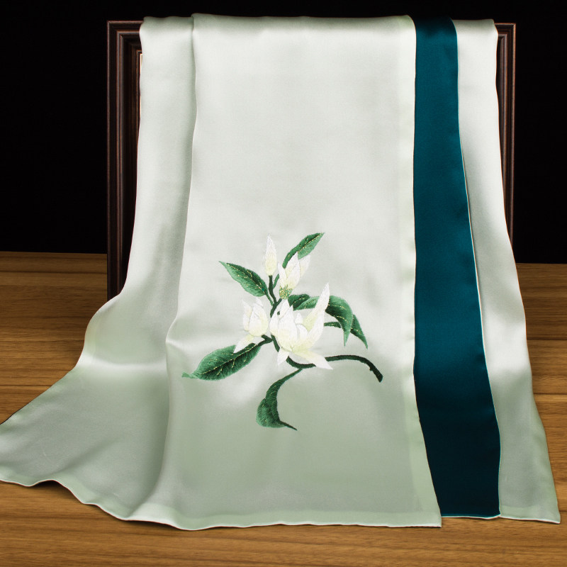Selendang Bordir Sutra Murni S - Scarf Silk Neck ulasan dan harga