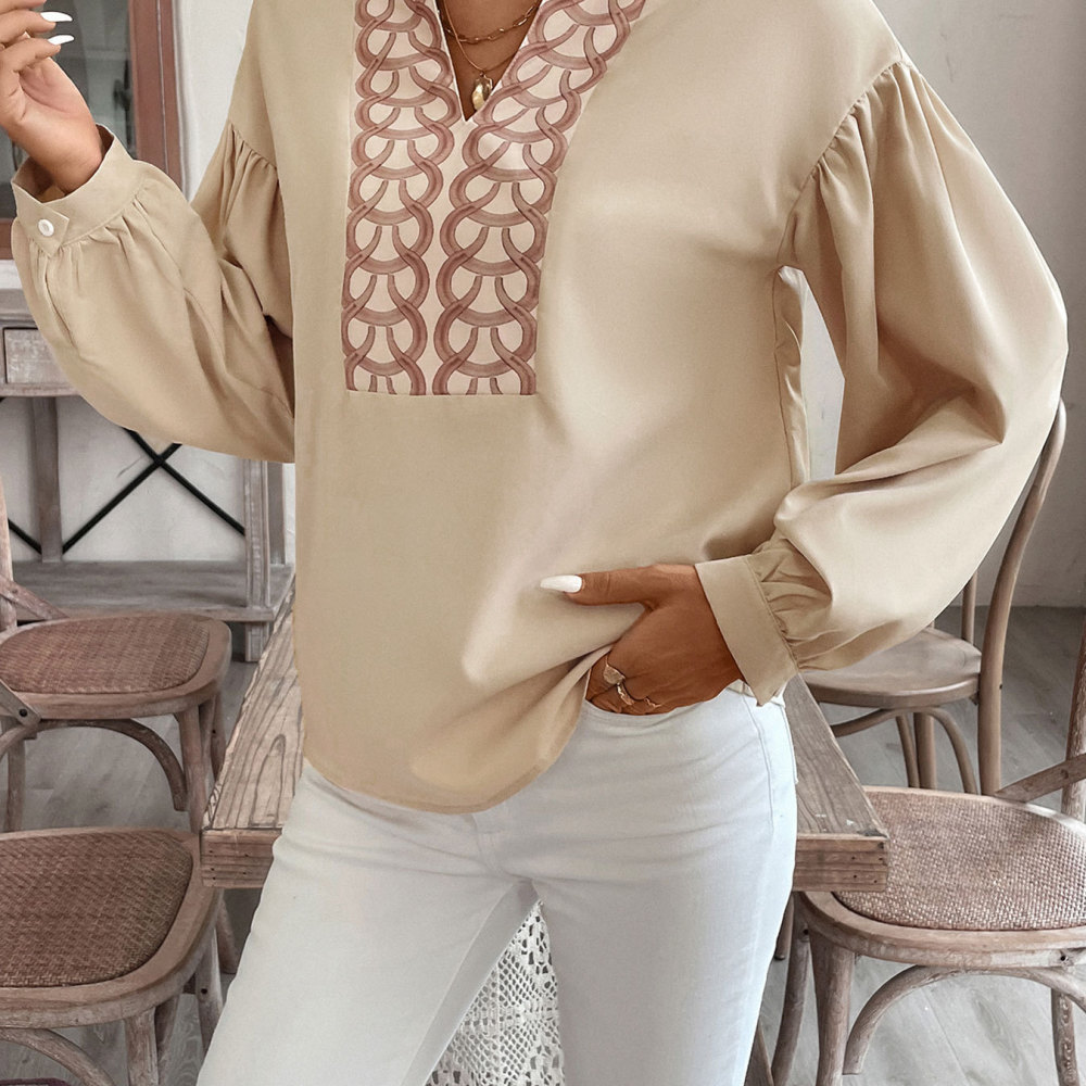 Blus Wanita Retro Chic Motif B - Women Formal Wear Shirts ulasan dan harga