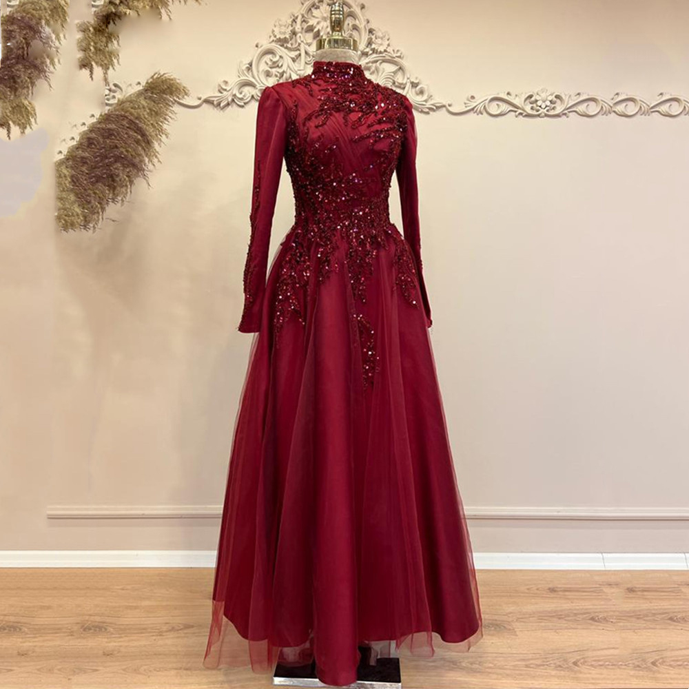Gaun Prom kerah tinggi wanita, - Women Formal Wear Dress ulasan dan harga