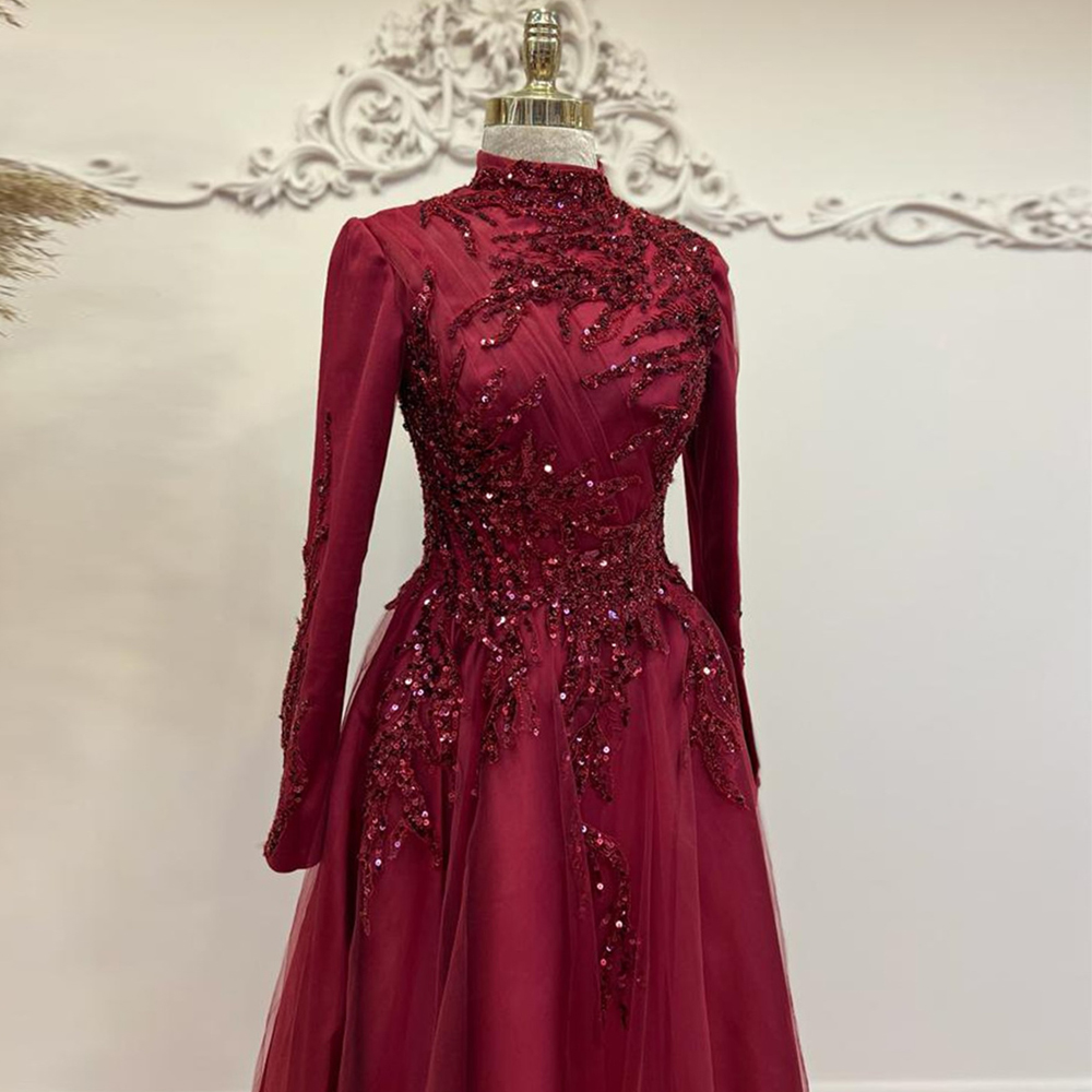 Gaun Prom kerah tinggi wanita, - Women Formal Wear Dress ulasan dan harga