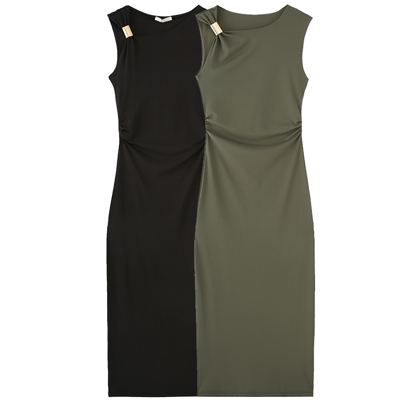 HXAO Gaun Bodycon Kerut Wanita - Women'S Green Formal Wear ulasan dan harga