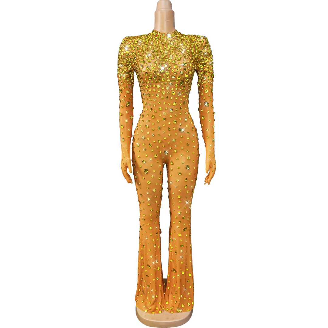 Bodysuit Jaring Berhias Rhines - Women'S Semi Formal Evening Wear ulasan dan harga