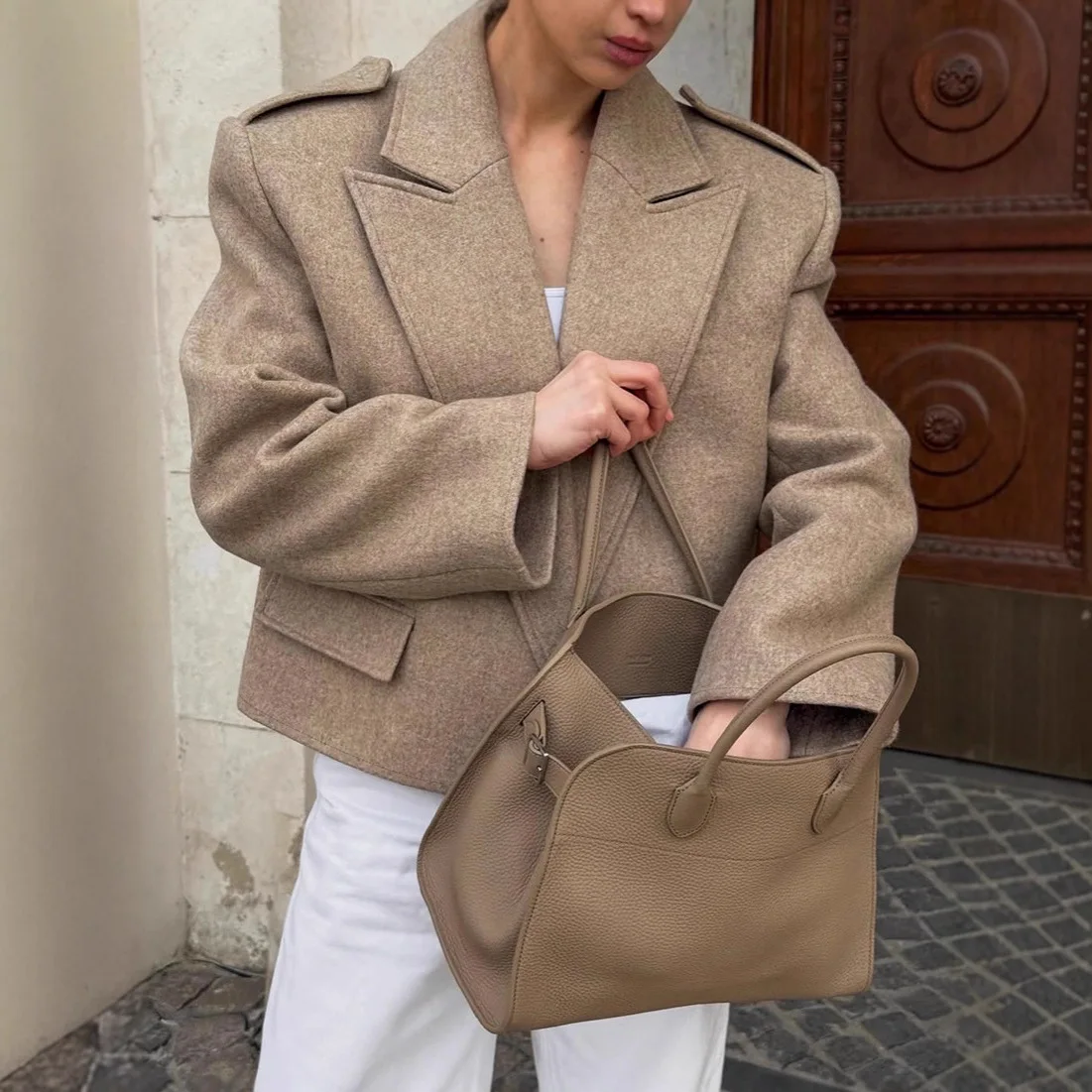 Jas Wanita Tweed dengan Bantal - Women Formal Wear Stitching ulasan dan harga