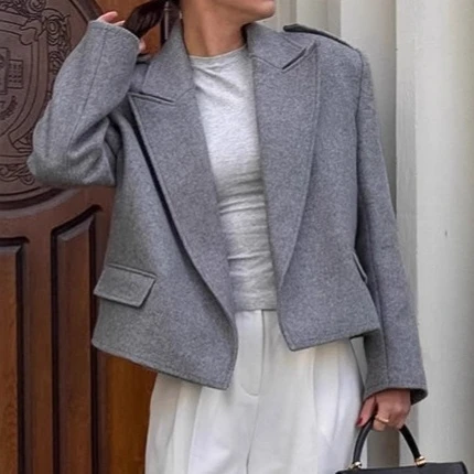 Jas Wanita Tweed dengan Bantal - Women Formal Wear Stitching ulasan dan harga