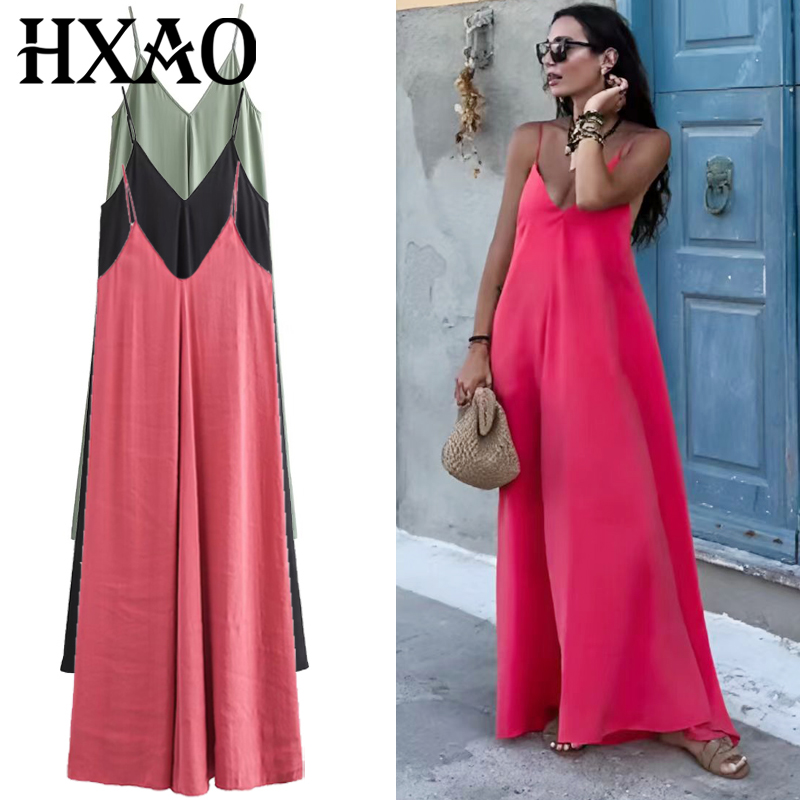 HXAO 2025 Gaun Wanita Gaun Pan - Women'S Green Formal Wear ulasan dan harga