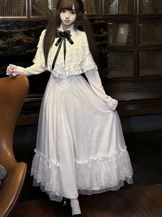 Gaun Maxi Putih Bergaya Jepang - Formal Women'S Wear ulasan dan harga