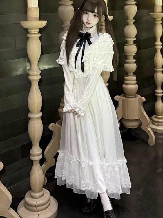 Gaun Maxi Putih Bergaya Jepang - Formal Women'S Wear ulasan dan harga
