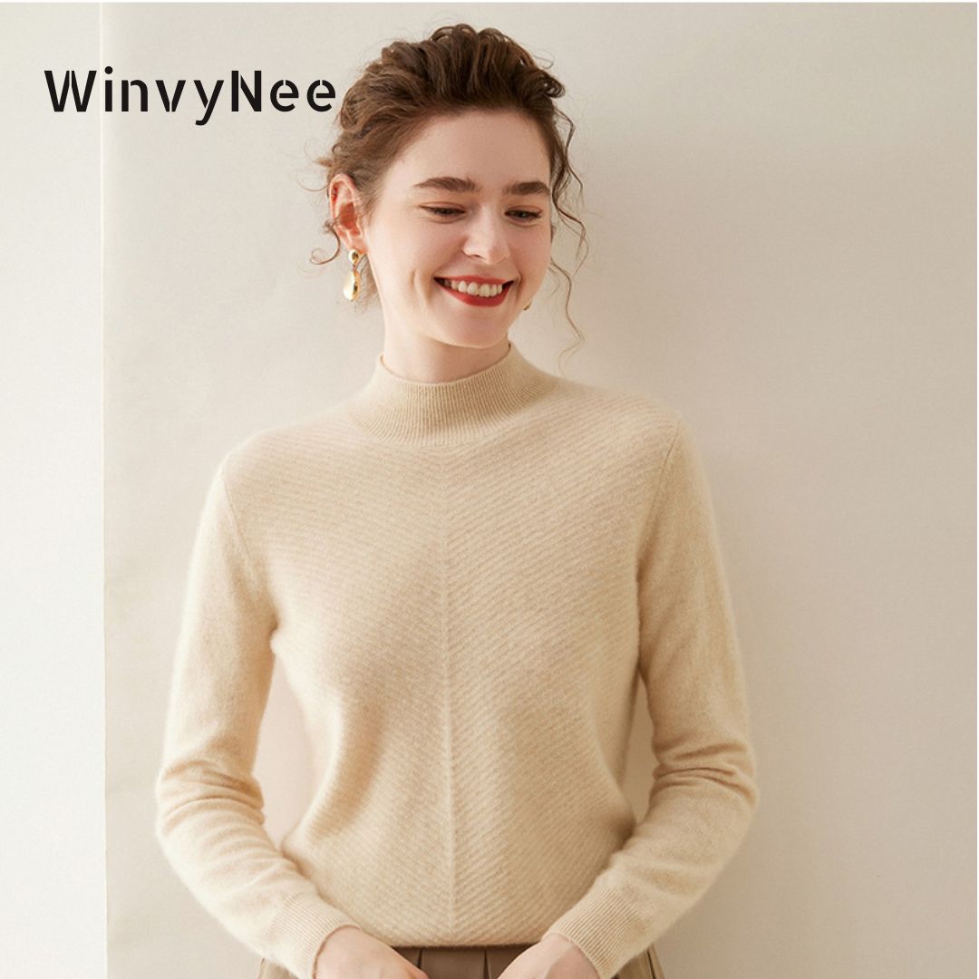 WinvyNee Sweter Wanita Wol Mer - Cashmere Sweater Formal ulasan dan harga