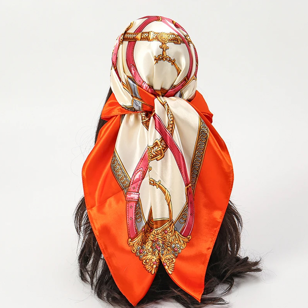 Syal Fashion 90*90cm Wanita Mo - Scarf Silk Neck ulasan dan harga