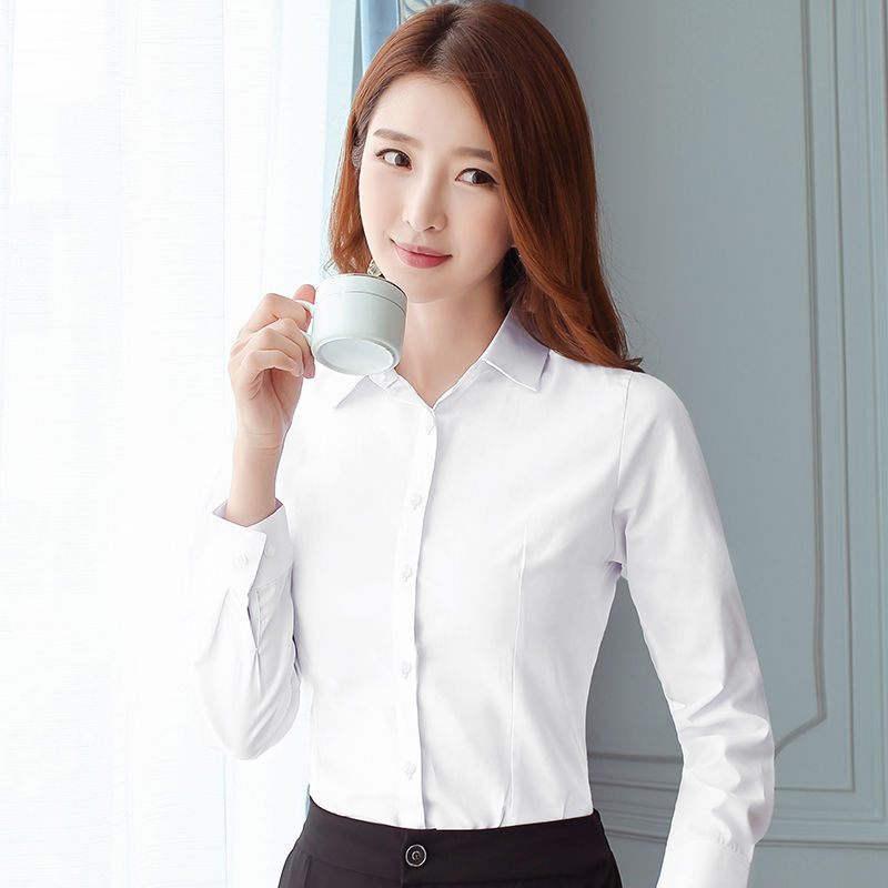 Blus Hitam Putih Ramping Korea - Women Formal Wear Shirts ulasan dan harga