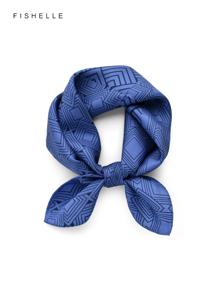 Cina Klasik Biru Putih Porsele - Scarf Silk Neck ulasan dan harga
