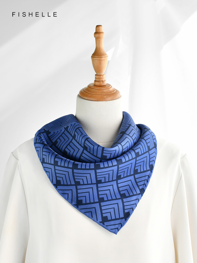 Cina Klasik Biru Putih Porsele - Scarf Silk Neck ulasan dan harga