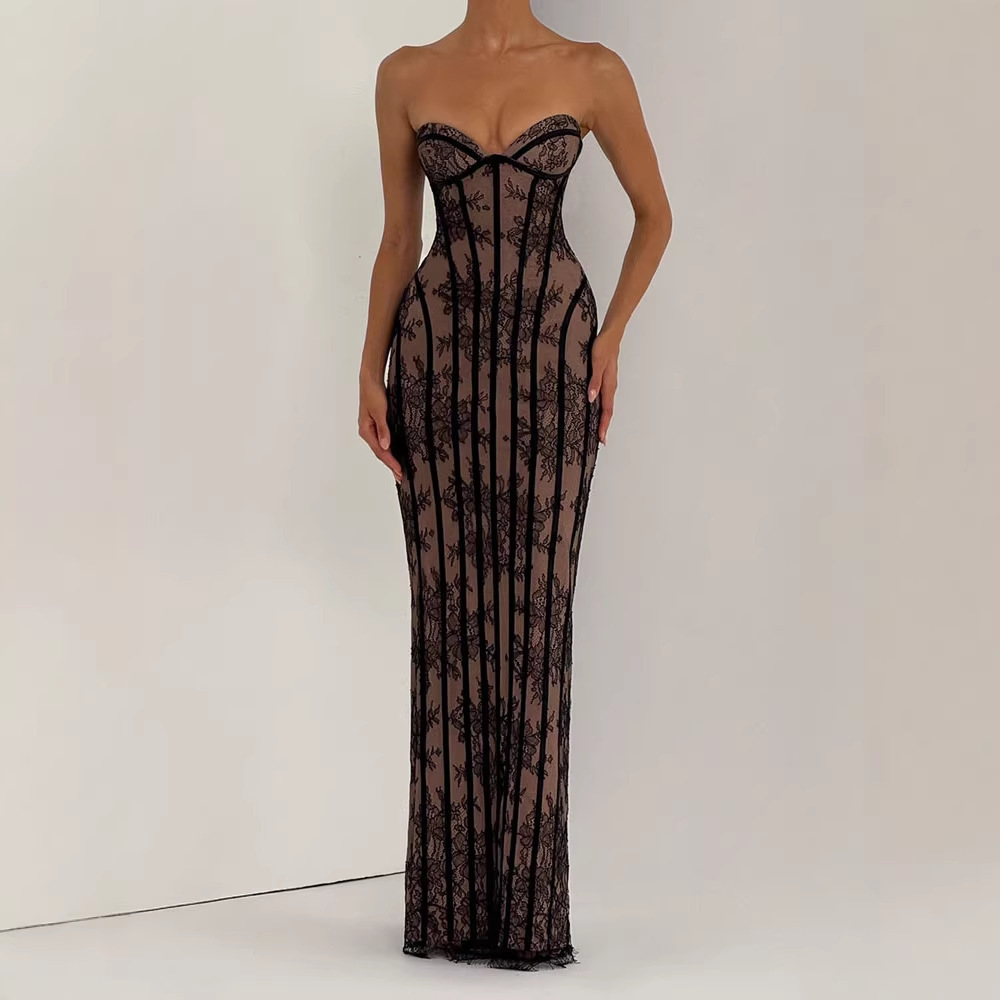 Gaun Maxi Bodycon Tanpa Tali u - Formal Women'S Wear ulasan dan harga