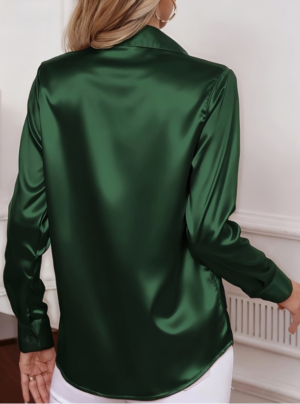 Blus Wanita Kerah Satin dengan - Women Formal Wear Shirts ulasan dan harga