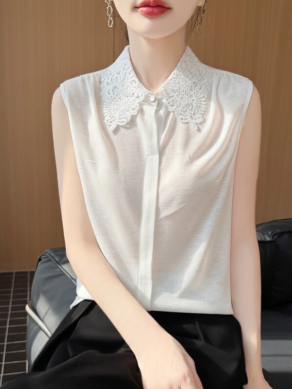 Kaos Rajut Tanpa Lengan dengan - Women Formal Wear Shirts ulasan dan harga