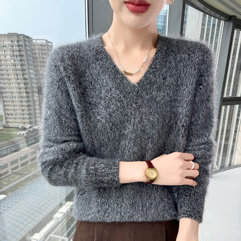 Sweter Kasmir Mink Kerah V Ben - Cashmere Sweater Formal ulasan dan harga