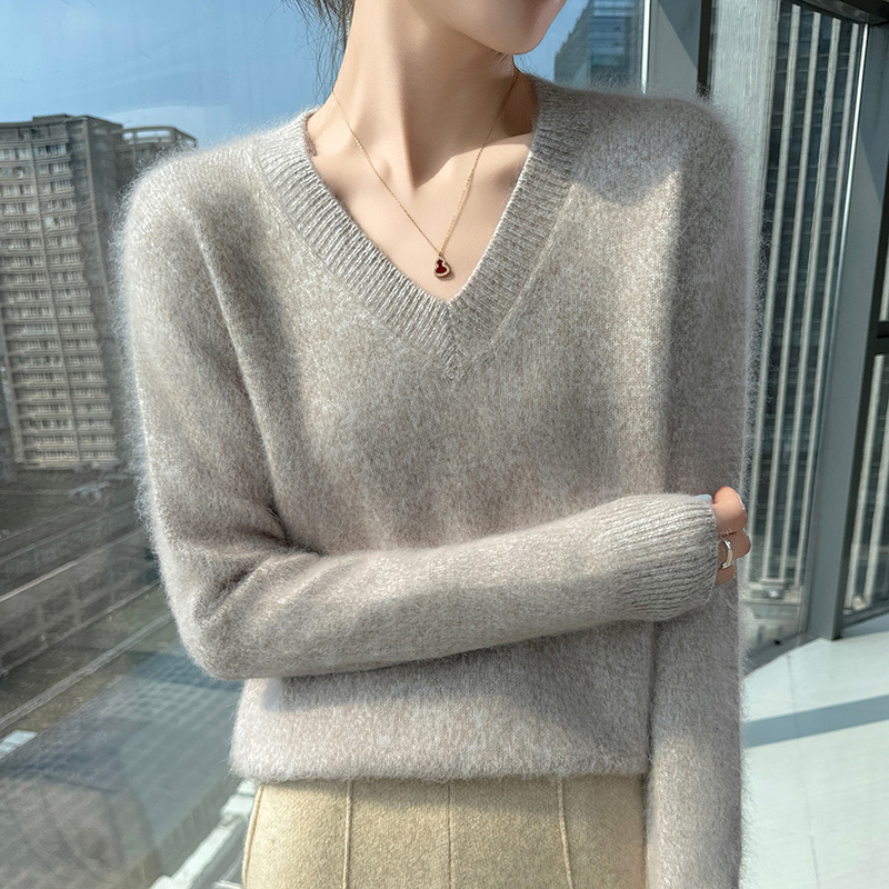 Sweter Kasmir Mink Kerah V Ben - Cashmere Sweater Formal ulasan dan harga